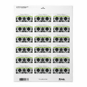 ブラックダマスク差出人住所ラベル。 ラベル (フルシート)