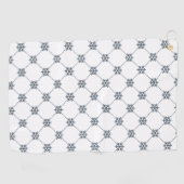 ブラックダマスク模様のゴルフタオル ゴルフタオル (横)