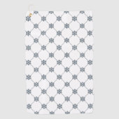 ブラックダマスク模様のゴルフタオル ゴルフタオル (正面)