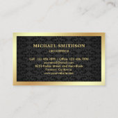 ブラックダマスク金ゴールドカープロフェッショナルショーファ 名刺 (裏面)