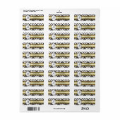 ブラックダマスク金ゴールドモノグラム差出人住所 ラベル (フルシート)