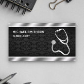 ブラックダマスク金属鋼聴診器 名刺