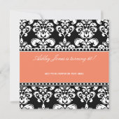 ブラックダマスク60th誕生日招待状|オレンジ 招待状 (裏面)