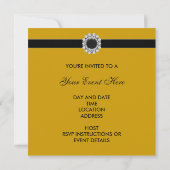 ブラックダマスク ゴールド  オールオケージョン パーティー 招待状 (裏面)