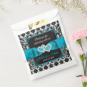 ブラックダマスク,ターコイズラブハート結婚ズ フェイバーバッグ (封をした状態)
