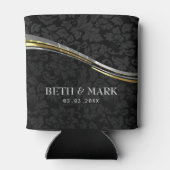 ブラックダマスシルバー&金ゴールドアクセント 缶クーラー (裏面)