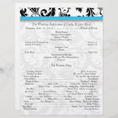 ブラックダマックスワルズブライトアクア結婚式 プログラム (正面/裏面)