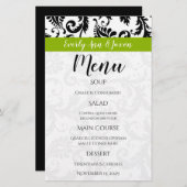 ブラックダマック渦巻き旋回モノグラムアップルグリーンメニュー (正面/裏面)