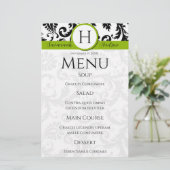 ブラックダマック渦巻き旋回モノグラムアップルグリーンメニュー (スタンド正面)