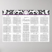 ブラックダムスク紫の結婚トリム座席表 ポスター (正面)