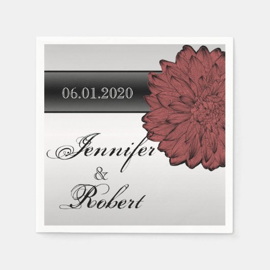 ブラックダリアポ結婚スナプキンス スタンダードカクテルナプキン (正面)