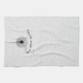 ブラックダンデリオンと引用文オンテラッツォデザイン キッチンタオル (横)