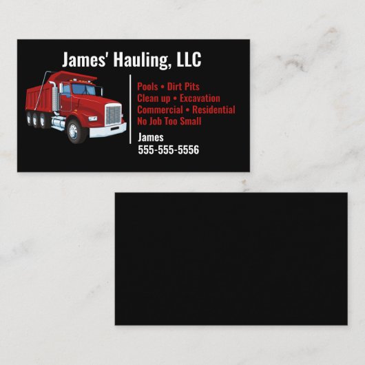 ブラックダンプトラックの名刺 名刺 (正面/裏面)