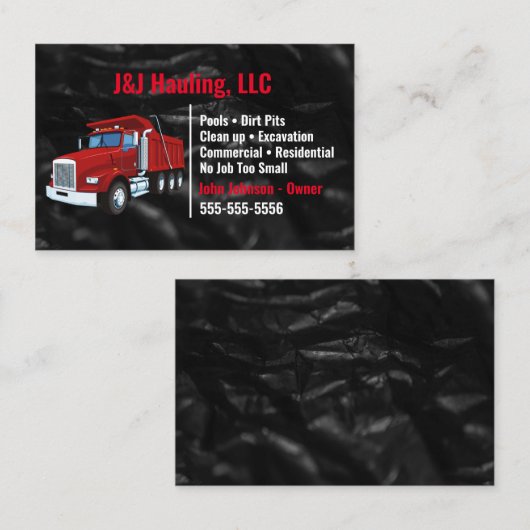 ブラックダンプトラックの名刺 名刺 (正面/裏面)