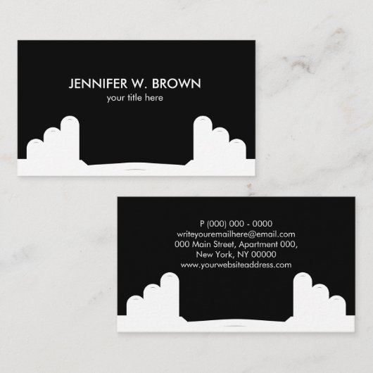 ブラックダンベルフィットネストレーナーコーチスポーツ 名刺 (正面/裏面)