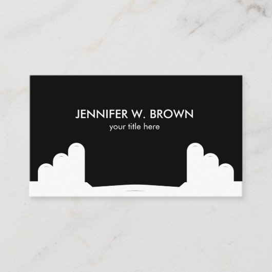 ブラックダンベルフィットネストレーナーコーチスポーツ 名刺 (正面)