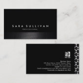 ブラックダークはっきりしたメタルネッティングのテクスチャビジネスカード 名刺 (正面/裏面)