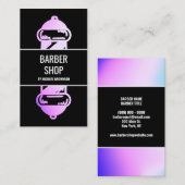 ブラックダークカモフラージホログラフィック理容師ポール 名刺 (正面/裏面)