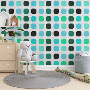 ブラックダークグリーンアクアターコイズブルーアートパターン 壁紙