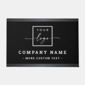 ブラックダークグレーのビジネス縁ど会社のロゴを追加 ドアマット (正面)