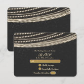 ブラックダークナイトスカイ&ストリングライトRSVPカード 出欠カード (正面/裏面)