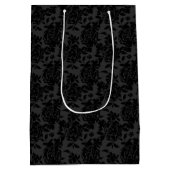 ブラックダークファンシーシックバラパターン ミディアムペーパーバッグ (裏面)