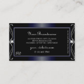 ブラックダークブルー華美ダイヤきらめくモノグラム 名刺 (裏面)