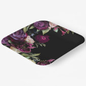 ブラックダークムーディエレガントな結婚式 ペーパープレート (傾斜あり)