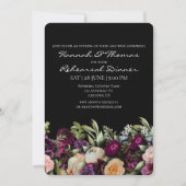 ブラックダークムーディエレガントフローラリハーサルディナー 招待状 (正面)