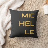 ブラックダークレッドあなたの名前をプレーンに追加モダン クッション (ブランケット)