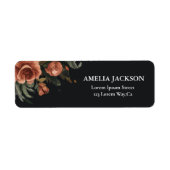 ブラックダーク ムーディ ヴィンテージ ウィンター ブライダルシャワー ラベル (正面)