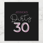 ブラックダーティ30名前をカスタムする誕生日ワインラベル ワインラベル (シングルラベル)