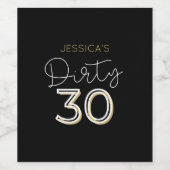 ブラックダーティ30名前をカスタムする誕生日ワインラベル ワインラベル (シングルラベル)