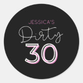 ブラックダーティ30誕生日シール ラウンドシール (正面)