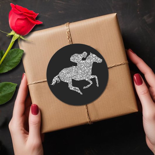 ブラックダービーシルバーレースホース ラウンドシール