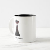 ブラックチェスのクイーン/名パーソナライズされた前 ツートーンマグカップ (正面左)
