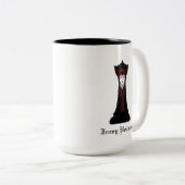 ブラックチェスのクイーン/名パーソナライズされた前 ツートーンマグカップ (正面右)