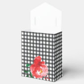 ブラックチェック柄のテントスタイルの水彩ローズギフトボックス フェイバーボックス (オープン)