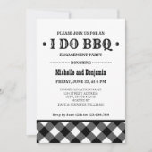 ブラックチェック | ラスティック アイ・ドゥ・BBQエンゲージメントパーティー 招待状 (正面)