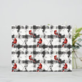 ブラックチェック(鳥)ショウジョウコウカンチョウ水彩 (スタンド正面)