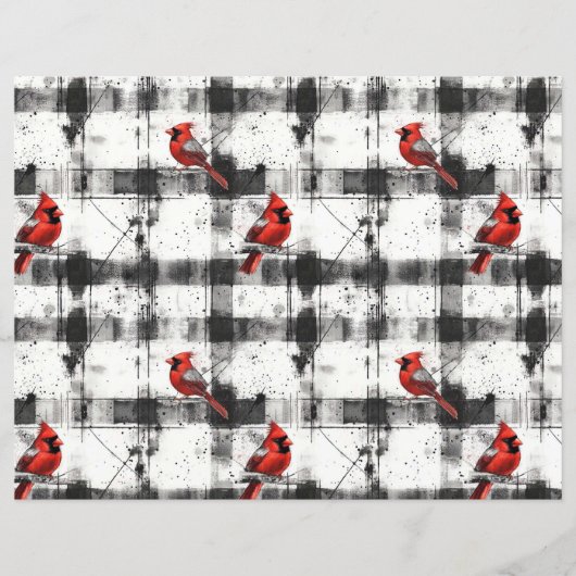 ブラックチェック(鳥)ショウジョウコウカンチョウ水彩 (正面)