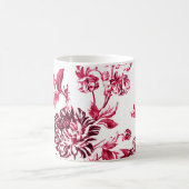ブラックチェリーの赤いヴィンテージ花のToile No.2 コーヒーマグカップ (中央)