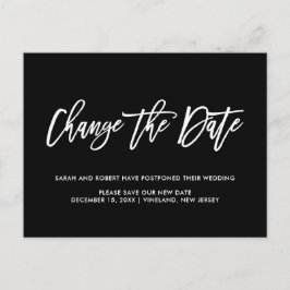 ブラックチェンジ延期キャンセル日結婚付 案内ポストカード