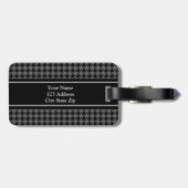 ブラックチェ千鳥格子のックパターンの旅行荷物タグ ラゲッジタグ (裏面横)