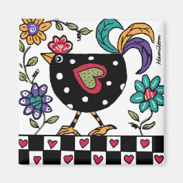 ブラックチキンマグネット マグネット