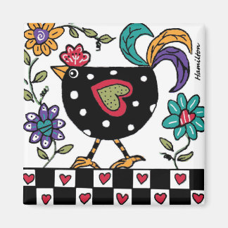 ブラックチキンマグネット マグネット