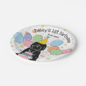 ブラックチベットテリアバースデーパーティー紙プレート ペーパープレート (アングル)