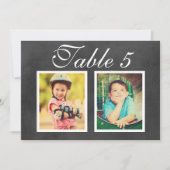 ブラックチャック結婚ボードのフォトテーブル番号 招待状 (正面)