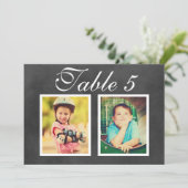 ブラックチャック結婚ボードのフォトテーブル番号 招待状 (スタンド正面)