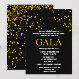 ブラックチャリティボール企業の募金パーティー 招待状